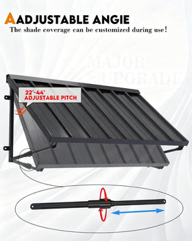 Close-up of GDPFN black finish on the awning for exterior durability.