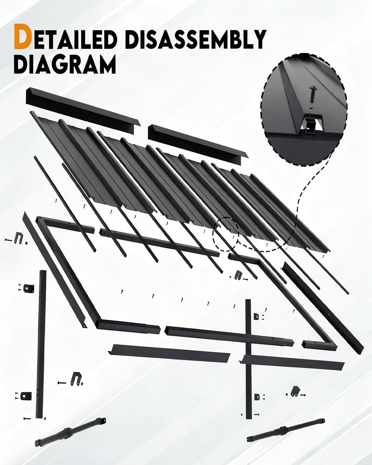 GDPFN awning with sturdy frame withstands wind and weather.
