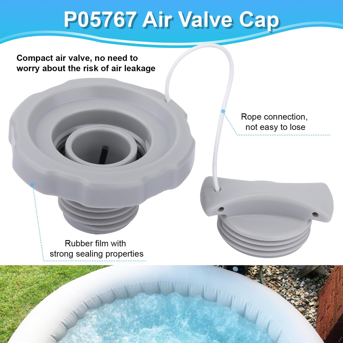 GDW P05767 screw-valve cap with threaded design ensures simple compatibility with Coleman's spas.