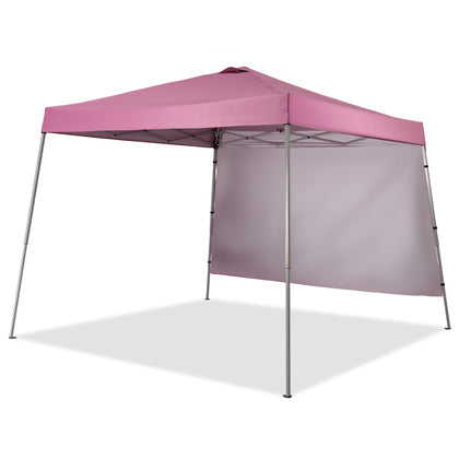 GDY 10x10ft pink pop-up canopy side view showing quick setup