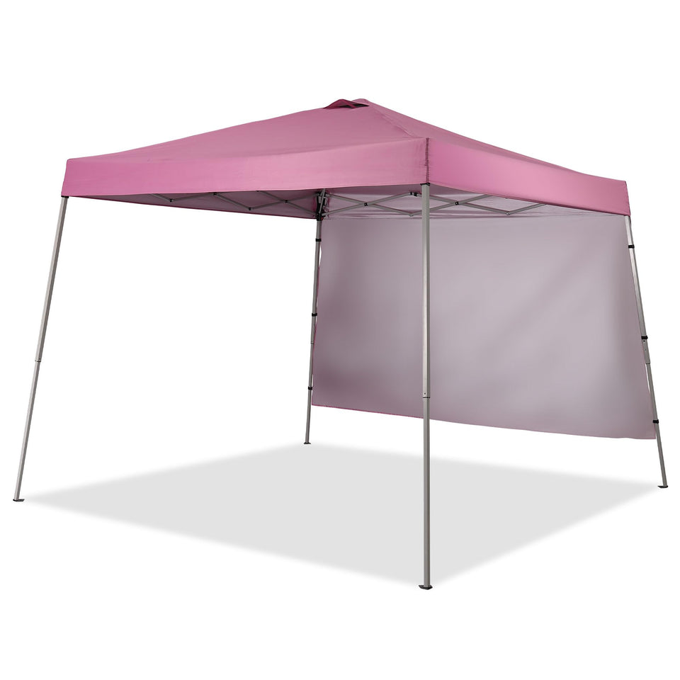 GDY 10x10ft pink pop-up canopy side view showing quick setup