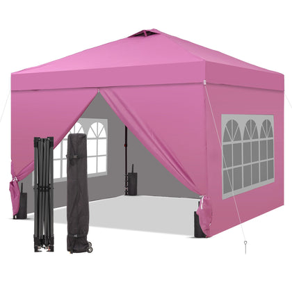 GDY 12x12 pop-up canopy setup showing fast one-push assembly for shade.