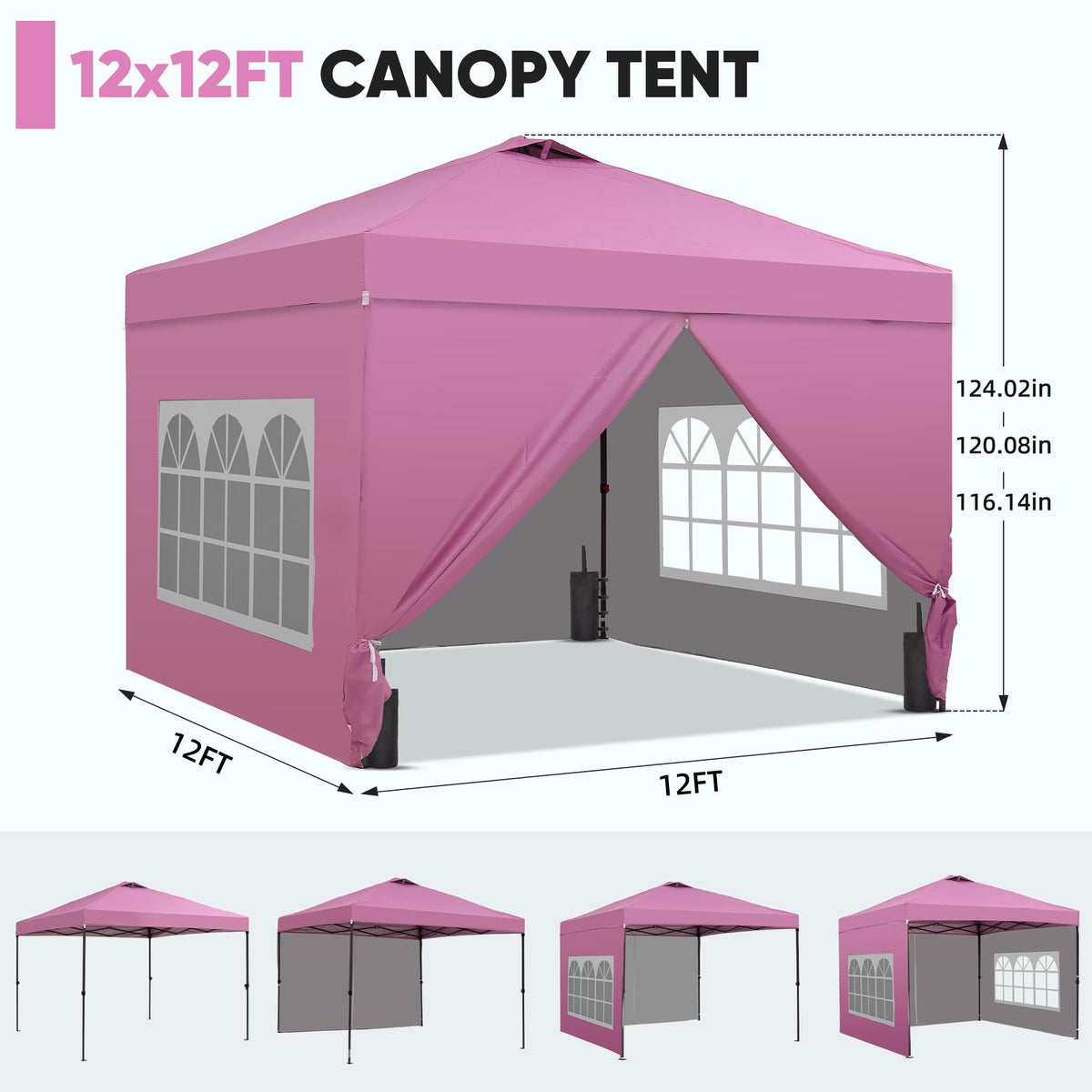GDY four sidewalls surround you for privacy and wind protection.