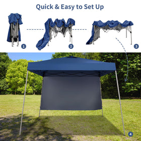 GDY navy blue pop-up tent setup for quick outdoor shade