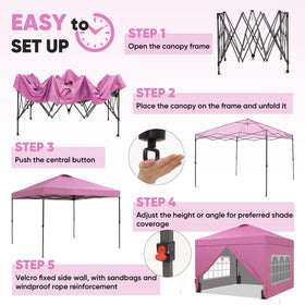 GDY pink gazebo with wheels and bag for easy event transport.