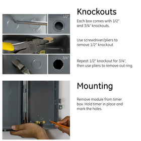 GE tamper-resistant timer cover helps secure outdoor installation and prevent tampering.