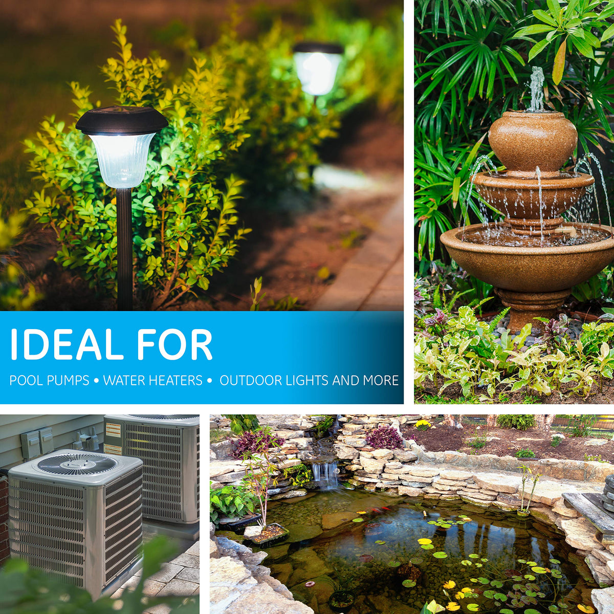 GE weatherproof timer installation shows rugged outdoor-ready setup.