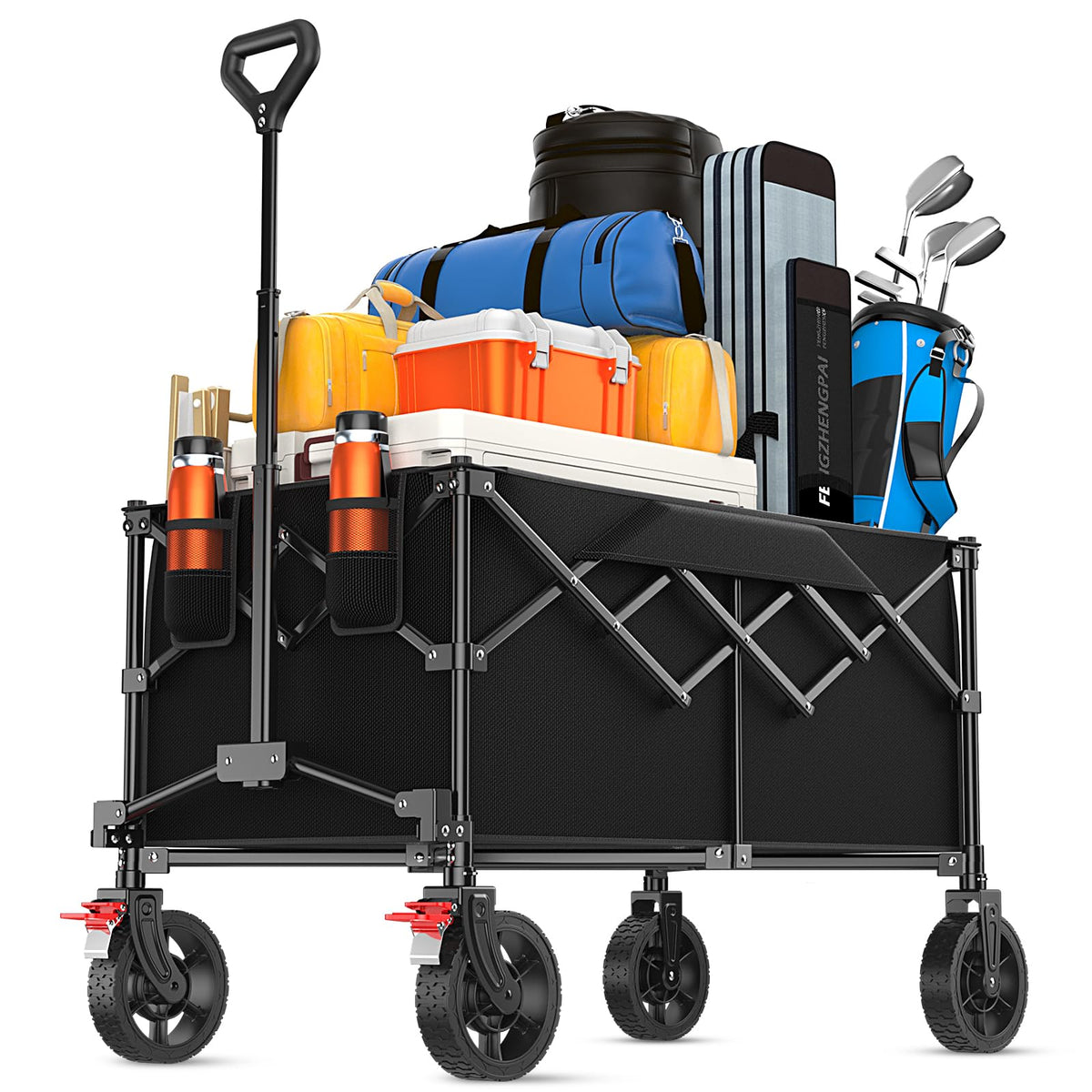 Geamen 180L foldable wagon ready for groceries and gear.