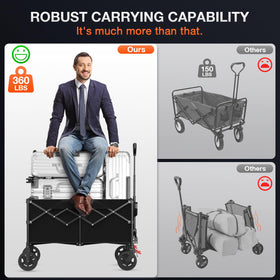 Geamen all-terrain wheels enable smooth movement on sand, grass, and pavement.