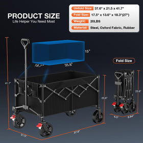 Geamen wagon with removable 600D canvas bag for easy cleaning and storage.