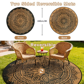 Geanlod reversible mats Boho design for versatile outdoor looks.