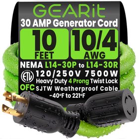 GEARit 50 ft generator cord with twist-lock ends for outdoor outage power