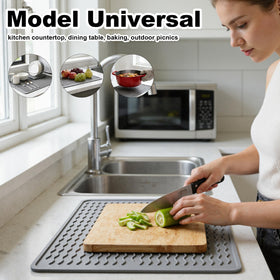 Geban orange silicone mat protects grill rests while you multitask cooking.