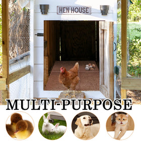 Gebena cut-and-connect nesting pads aligned to fit a custom coop shape.