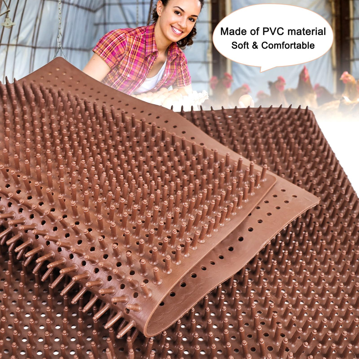 Gebena nesting pads 12x14 coop liners in a clean nest box for easy maintenance.