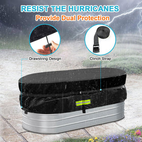 Gecic heavy-duty waterproof fabric covers stock tank from weather