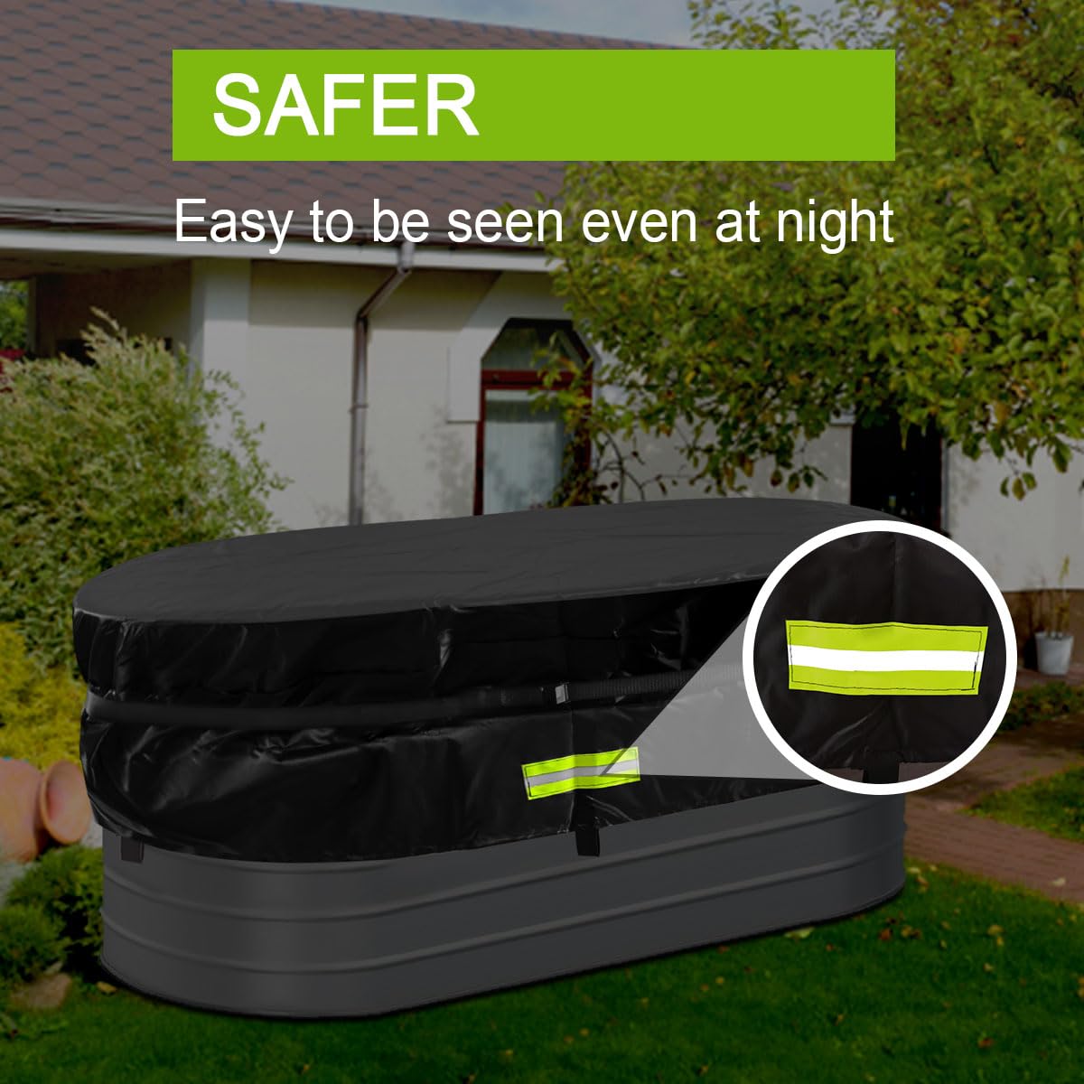Gecic cover with reflective strips for visible nighttime safety