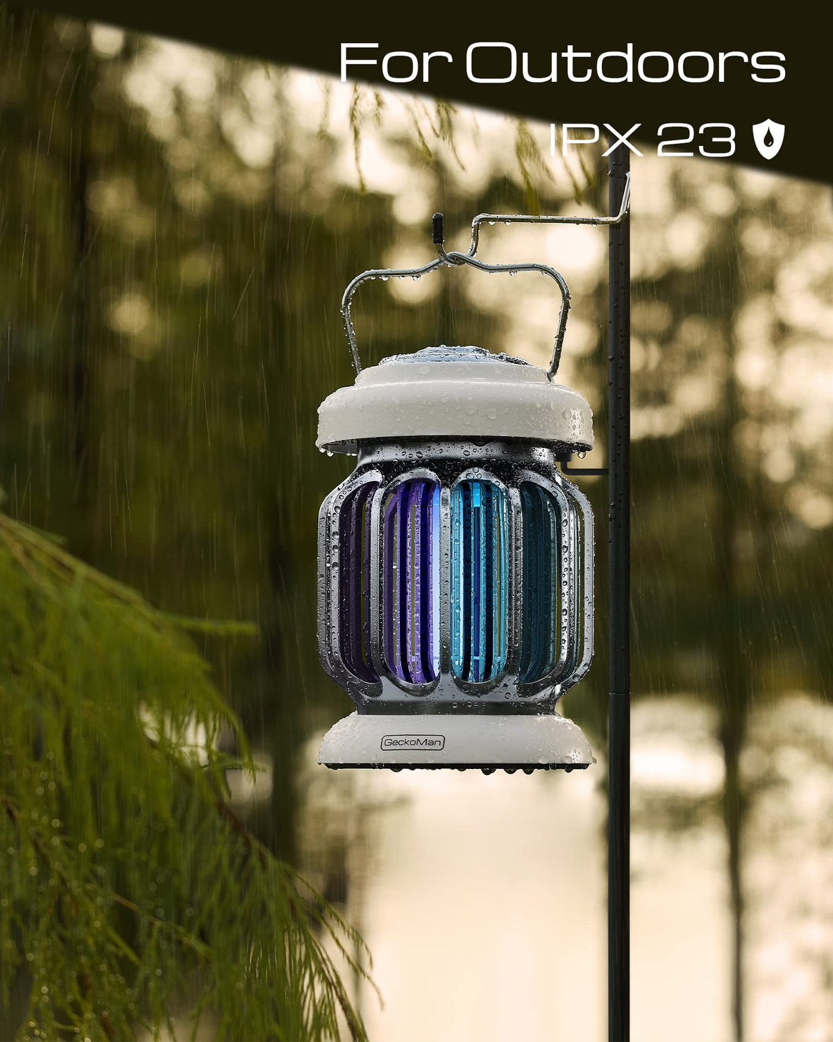 GeckoMan IPX23 waterproof zapper suitable for indoor use.