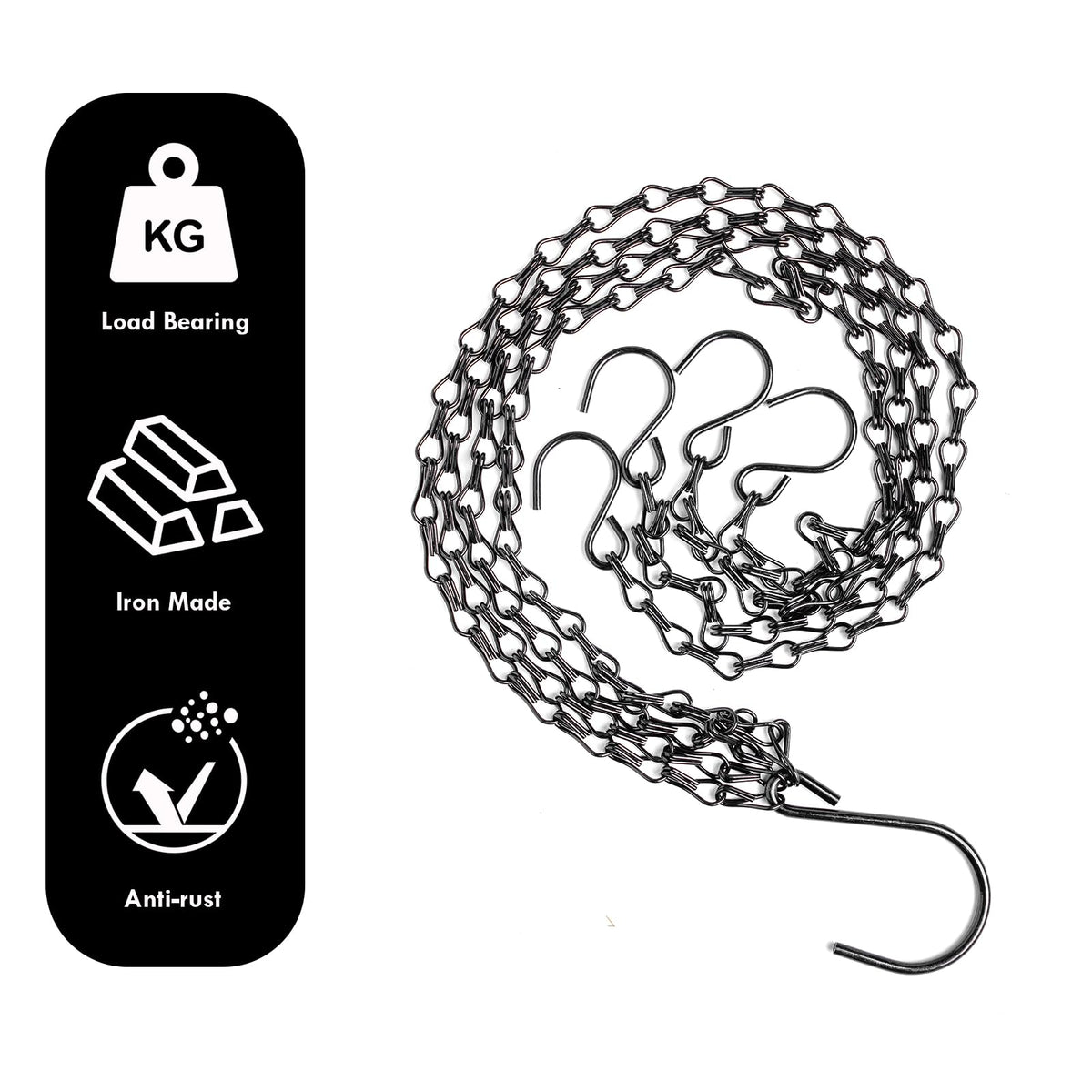 Geehouz adjustable 23-inch length hanger allows flexible height options.