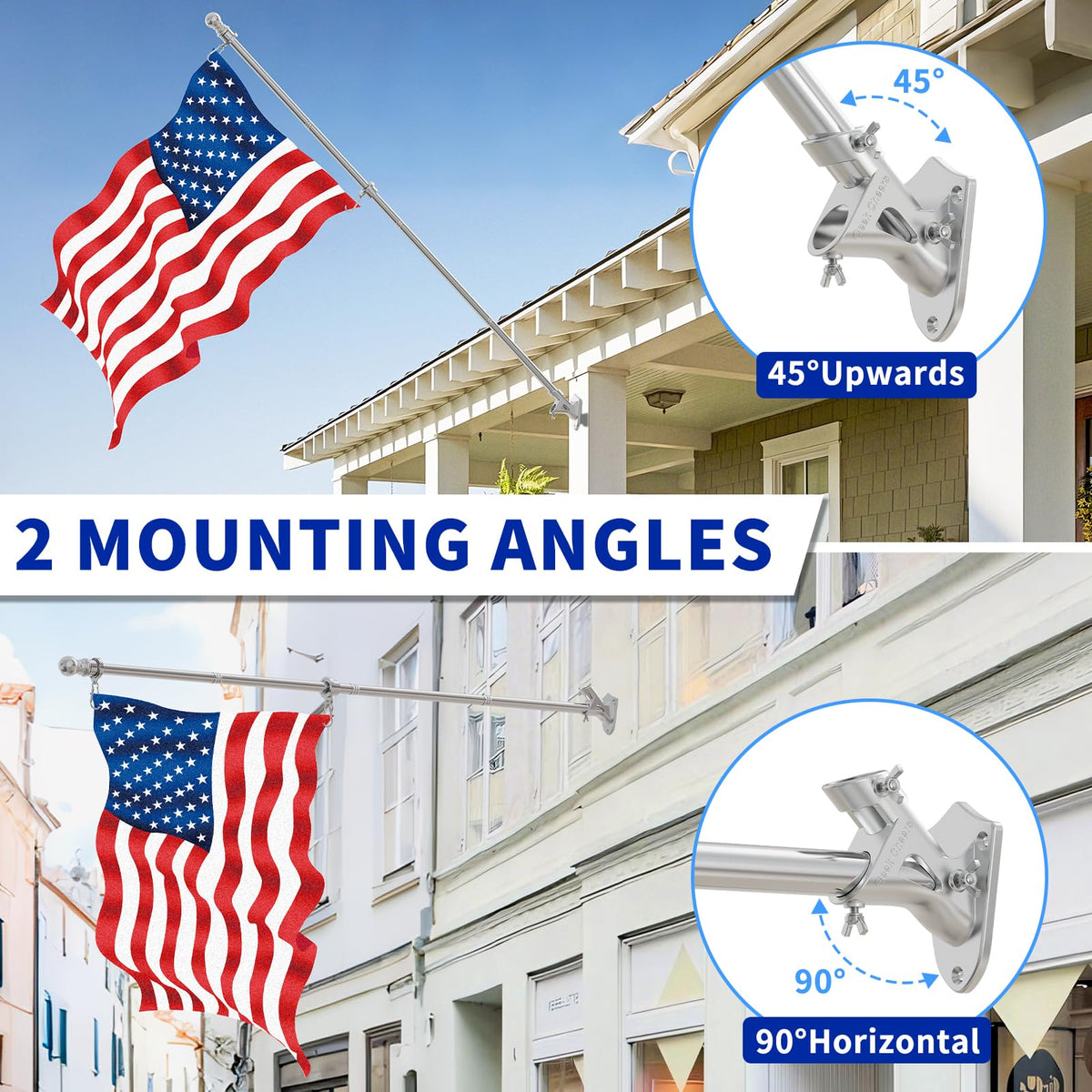 Geek Cheers 1-inch flag pole assembly with adjustable sections for versatile heights.