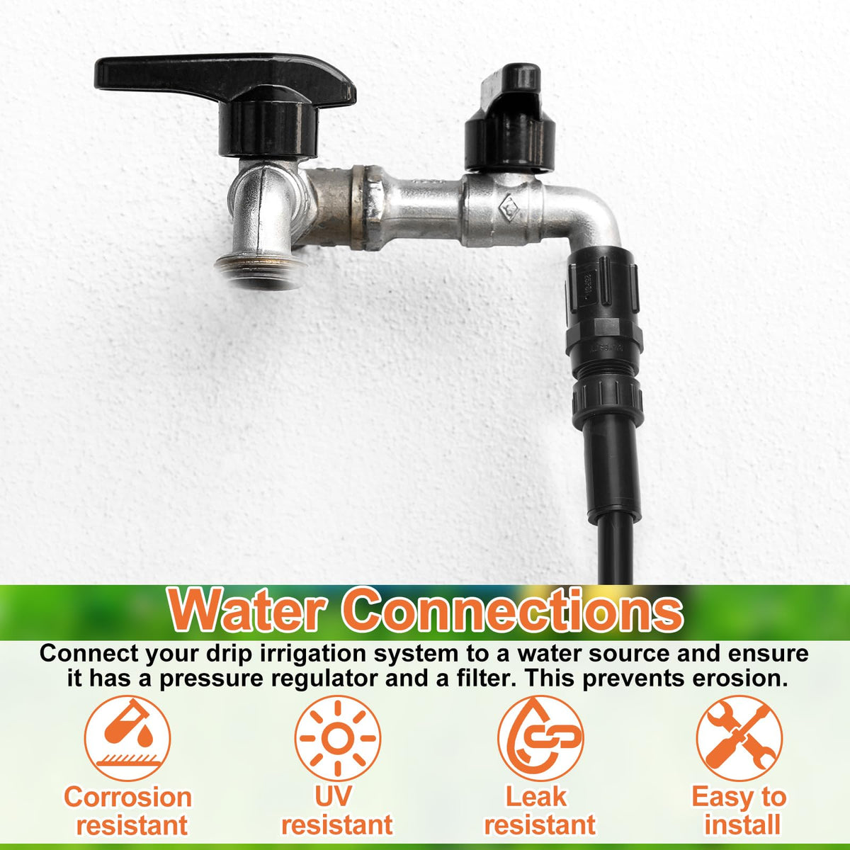 Geelin 3-4 to 1-2 hose adapter enables easy tubing transitions.
