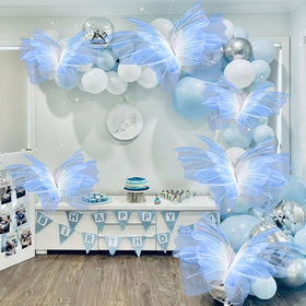 Geelin 3D layered blue butterfly 19in creates lifelike focal point