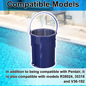 Geelin blue pool basket installation view demonstrates simple fitting