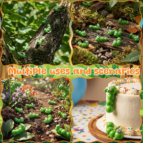 Geelin caterpillar figurine party decoration for cake toppers and events.