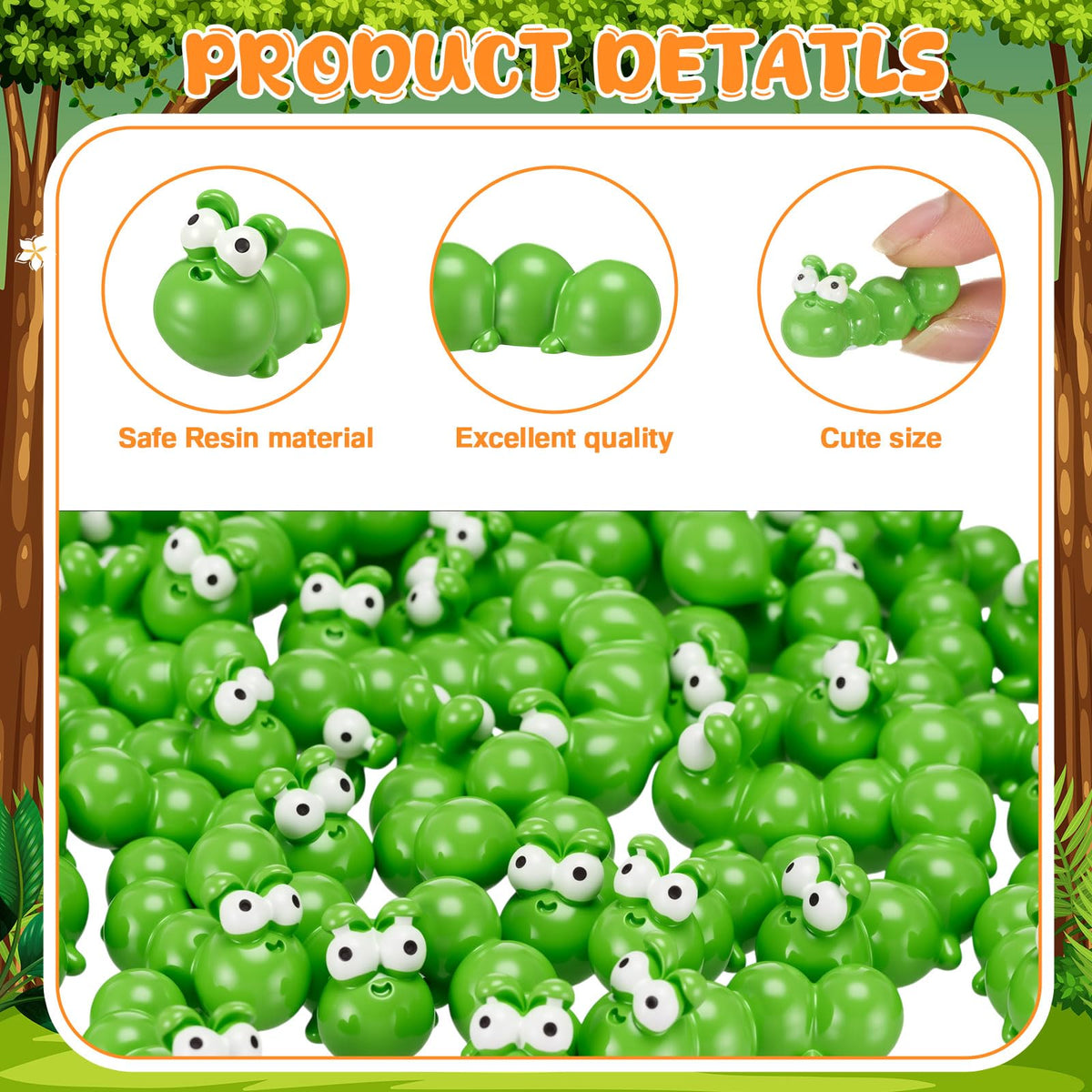 Geelin caterpillar figurine terrarium decor for plant setups and displays.