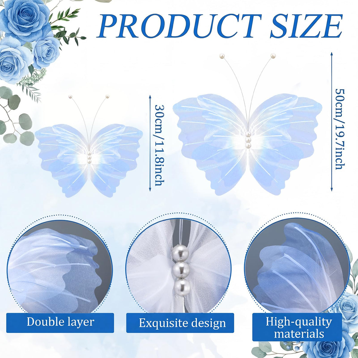 Geelin gradient blue giant butterfly 11in adds whimsical touches to ceilings and tables