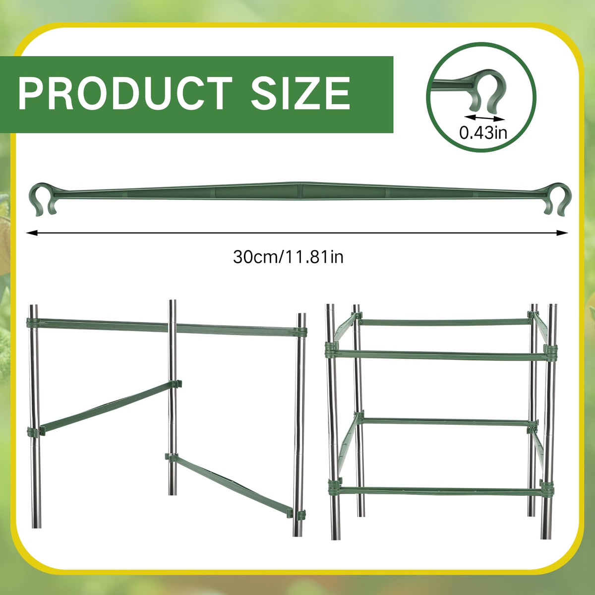 Geelin plant stake connectors on 11mm stakes providing stability