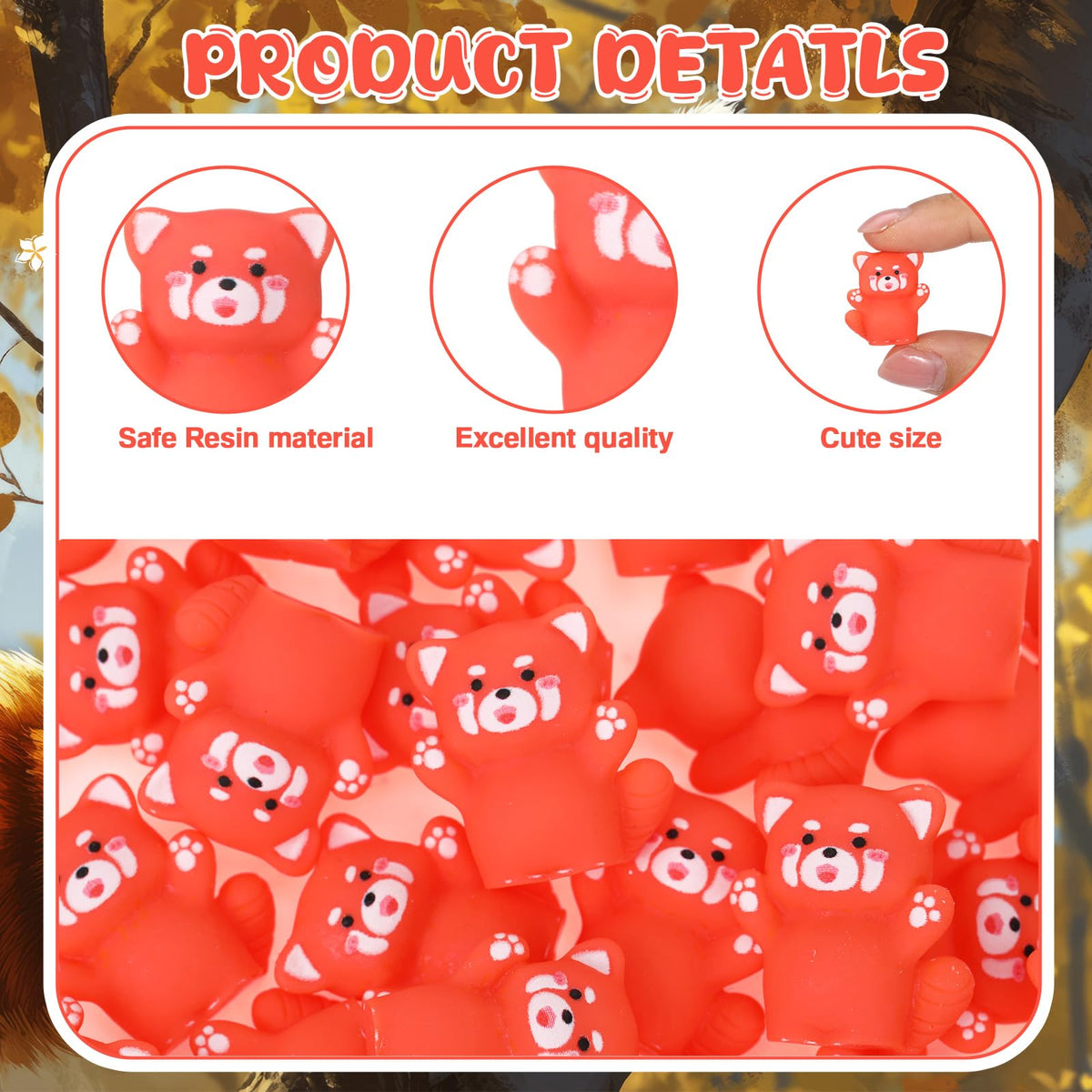 Geelin red panda cake toppers add playful charm to desserts.