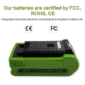Geelink 40V battery CE FCC certifications for safe operation