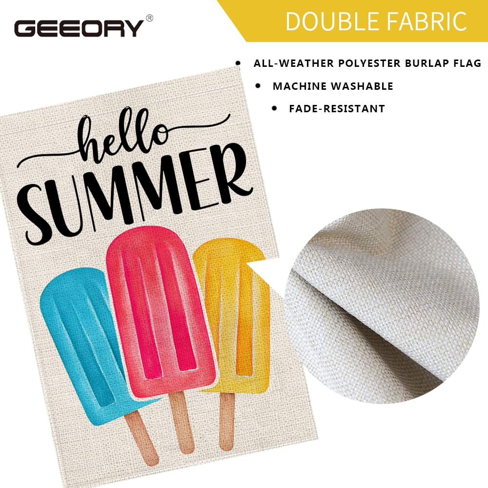 GEEORY Hello Summer flag installation with top sleeve fits standard poles