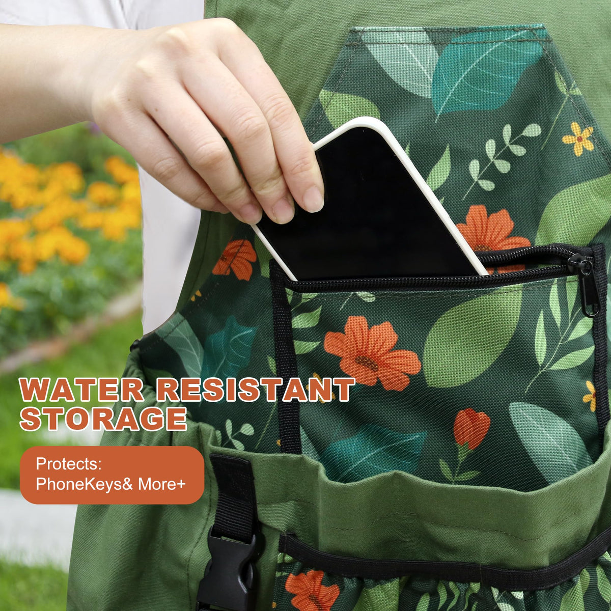 GeerDuo gardening apron waist tie provides a personalized, snug wrap for all bodies.