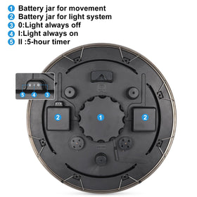 Geevon outdoor clock offers three lighting modes for flexible use.