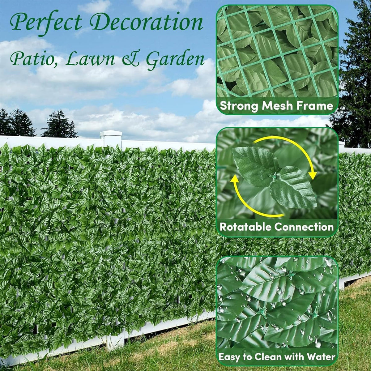 GEIGUIWA mesh backing allows airflow while enhancing landscaping