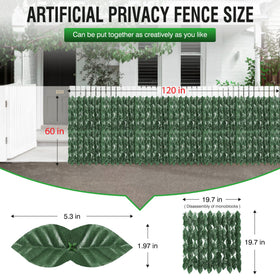 Geiguiwa ivy fence installation near patio creates a screened outdoor space.