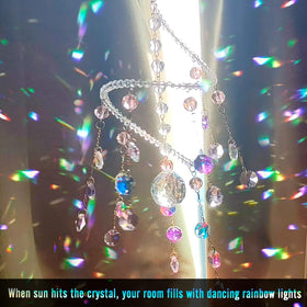 Geili pink crystal hanging window decor sparks light play indoors