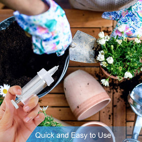 Geiserailie seed dispenser made from durable plastic material.