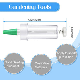 Geiserailie seed dispenser handle close-up showing comfortable grip and control.