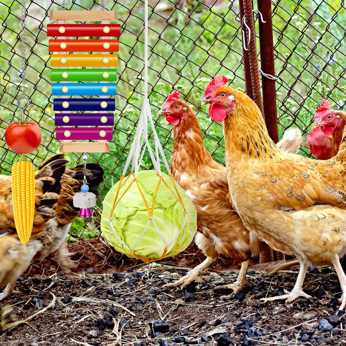 Gejoy vegetable string bag two for balanced feeding and enrichment