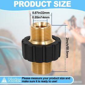 Gekufa M22-14mm adapter close-up demonstrating brass construction.