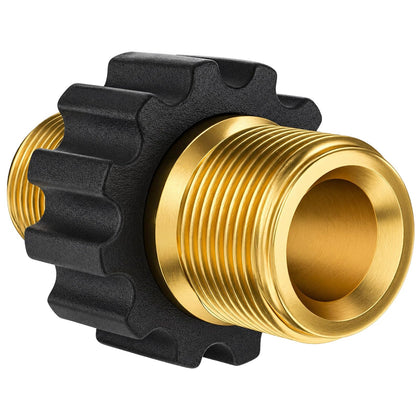 Gekufa M22-14mm hose connector front view for durable, secure hose extension.