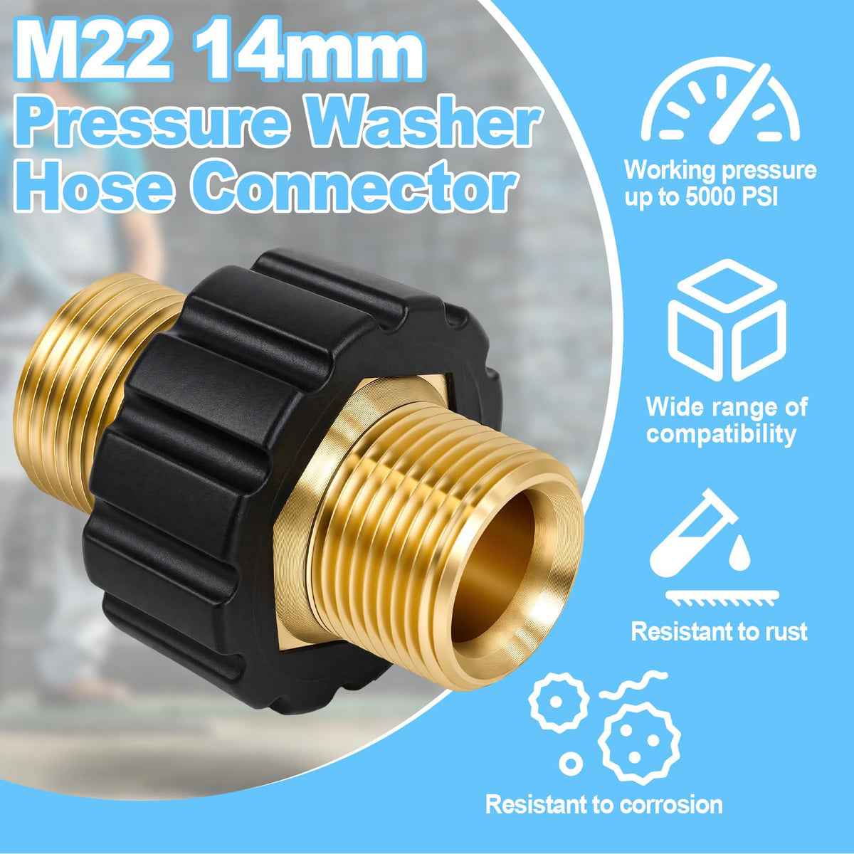 Gekufa M22-14mm connector with rubber swivel for easy rotation.
