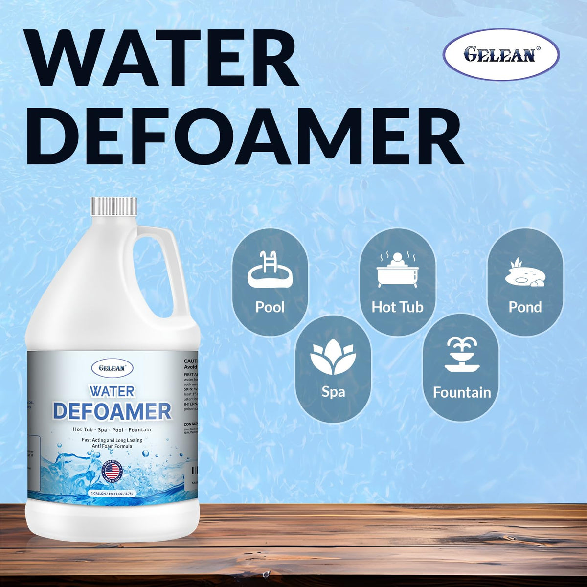 GELEAN applied-water dispersion shows quick distribution for immediate foam reduction.