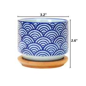 GeLive drainage hole pot with removable bamboo tray