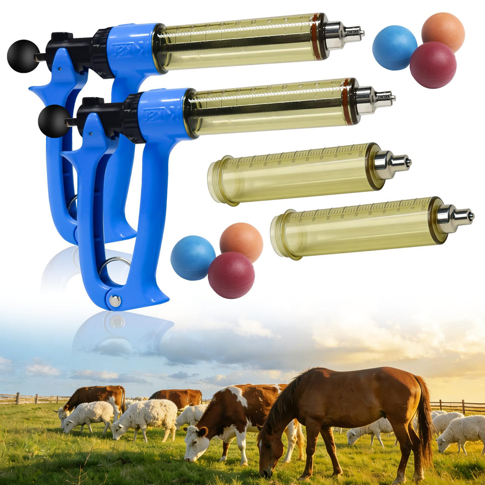 GELRIUNY 50ml livestock syringe two-pack for fast, precise injections.