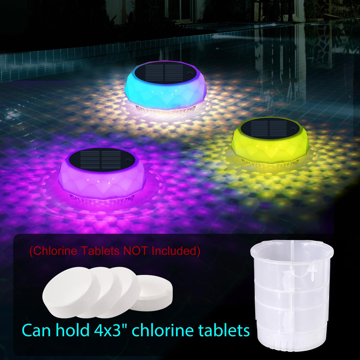 Gemce solar floater light-sensing feature turns on at dusk and off at dawn.