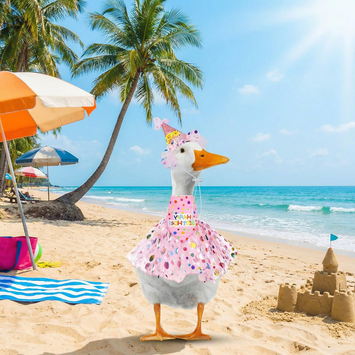 Gemoioio outdoor goose decoration designed for sun and rain durability